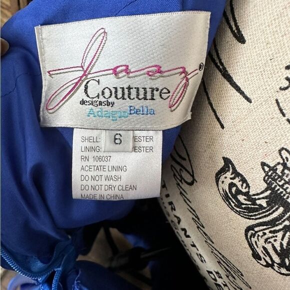 JASZ Couture Stunning Gown. Plunging back crisscross cut glass,And Beads sz6 - Picture 13 of 15